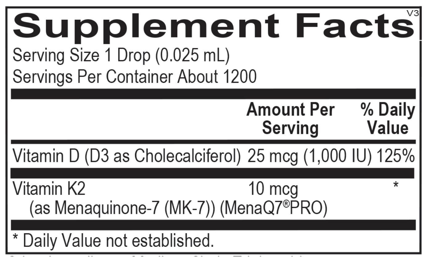 Vitamin D3 w/ K2 Liquid Drops